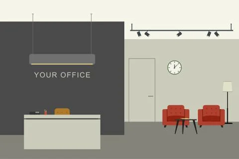 Office interior with reception Stock Illustration