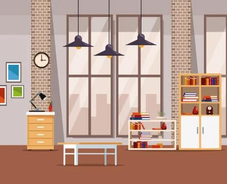 Office interior scenery 스톡 일러스트