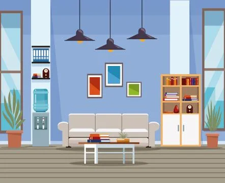 Office interior scenery Illustrazione stock