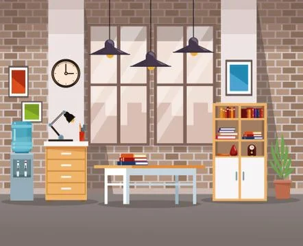 Office interior scenery 스톡 일러스트