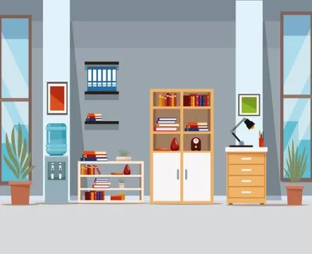 Office interior scenery 스톡 일러스트