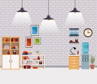 Office interior scenery イラスト素材