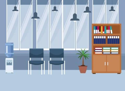 Office interior scenery イラスト素材