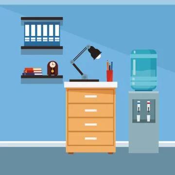 Office interior scenery 스톡 일러스트
