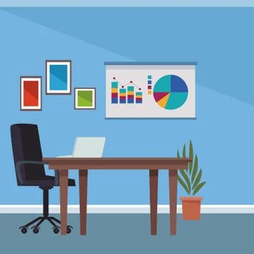 Office interior scenery イラスト素材