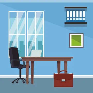 Office interior scenery Illustrazione stock