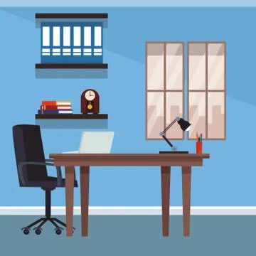 Office interior scenery Illustrazione stock