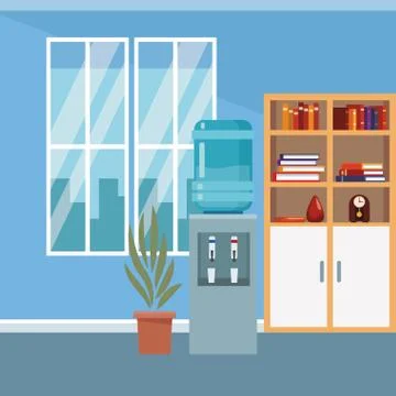 Office interior scenery 스톡 일러스트