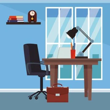 Office interior scenery Illustrazione stock