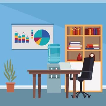 Office interior scenery 스톡 일러스트