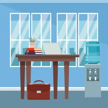 Office interior scenery 스톡 일러스트