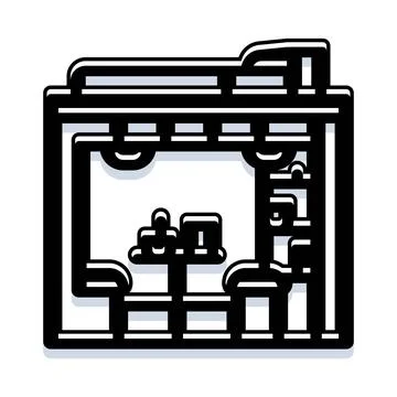 Office interior workspace with reception desk icon Stock Illustration