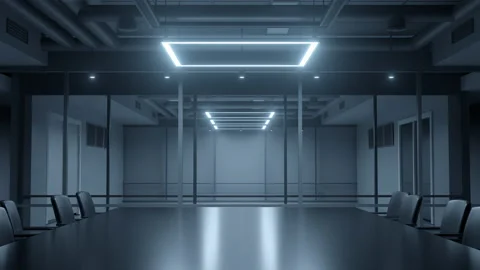 Office interior zooming out dynamic background. Workspace. Meeting room Stock Footage 163757129