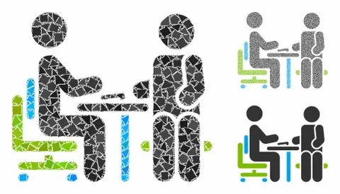 Office interview Composition Icon of Tremulant Elements Illustrazione stock