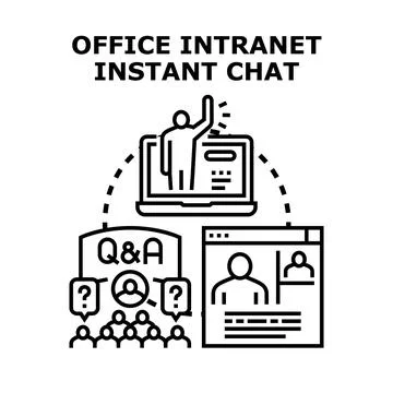 Office intranet instant chat communication and collaboration concept Illustrazione stock