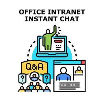 Office intranet instant chat communication and collaboration concept Illustrazione stock