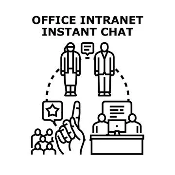 Office intranet instant chat communication concept 스톡 일러스트