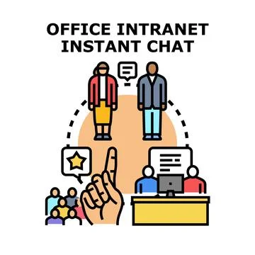 Office intranet instant chat communication concept 库存插图
