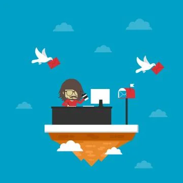Office on island Illustrazione stock