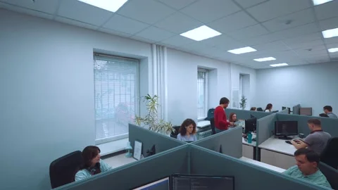 An office in an IT company, programmers work in an office 스톡 동영상 211038553