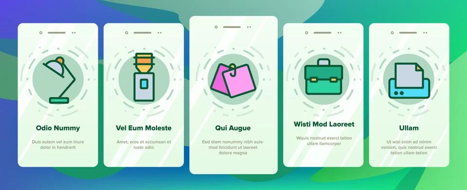 Office Job Color Elements Vector Onboarding 库存插图