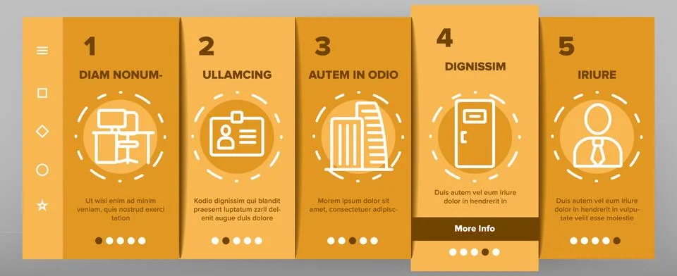 Office Job Color Elements Vector Onboarding Stock Illustration