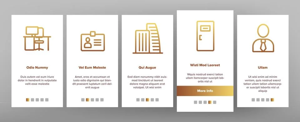 Office Job Color Elements Vector Onboarding Stock Illustration