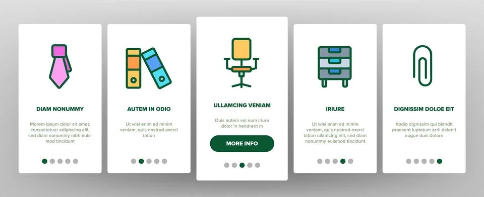 Office Job Color Elements Vector Onboarding Stock Illustration