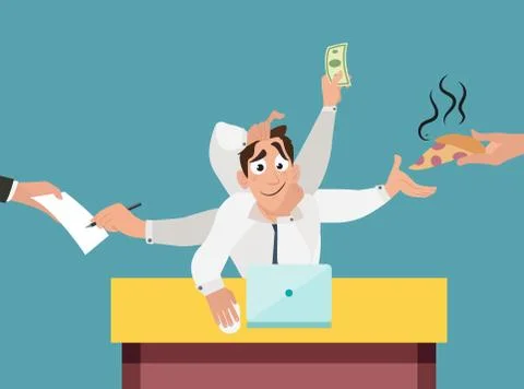 Office job stress work vector illustration Illustrazione stock