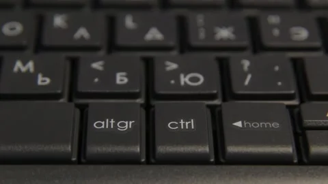 Office keyboard on desk, close-up Stock Footage 306149963