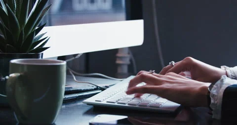 Office Keyboard Typing Close-Up – Workplace Technology 4K Stock Footage 309883508