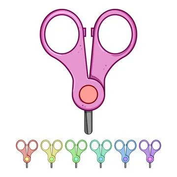 Office kid scissors cartoon vector graphic Stock Illustration