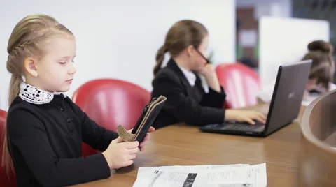 Office kids working with documents in office Stock Footage 61454815