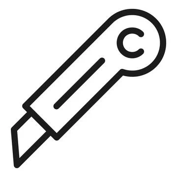 Office knife icon outline vector. Edit tool Illustrazione stock
