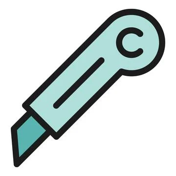 Office knife icon vector flat Illustrazione stock