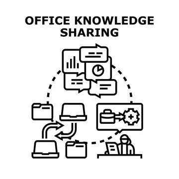 Office knowledge sharing and business information exchange Stock Illustration
