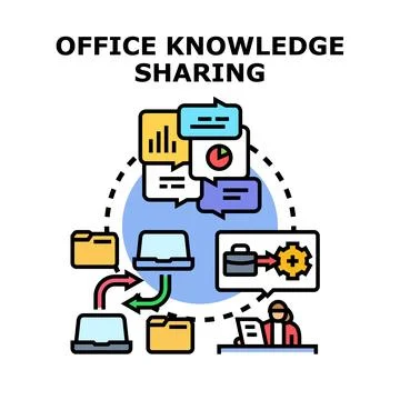 Office knowledge sharing and business information exchange Stock Illustration