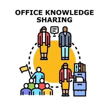 Office knowledge sharing concept vector illustration Illustrazione stock