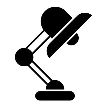 Office lamp solid icon. Desk lamp vector illustration isolated on white. Table Stock Illustration