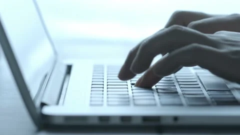 Office, laptop way to type close up Stock Footage 157249545
