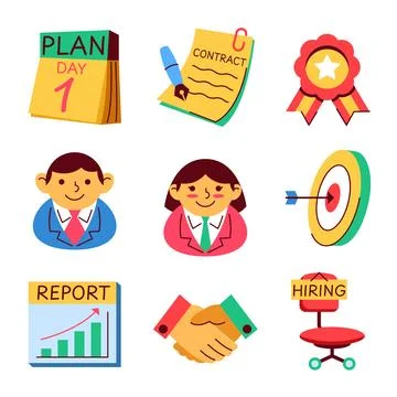 Office Life Element Illustrazione stock