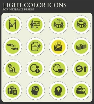 Office life icon set Stock Illustration