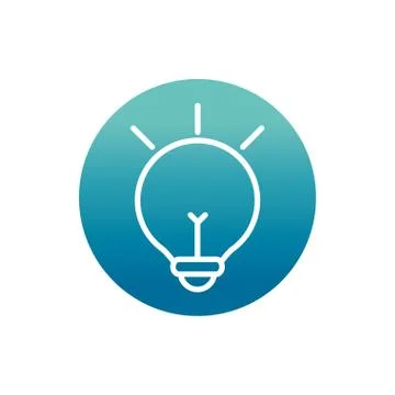 Office light bulb idea creativity block gradient style icon Stock Illustration