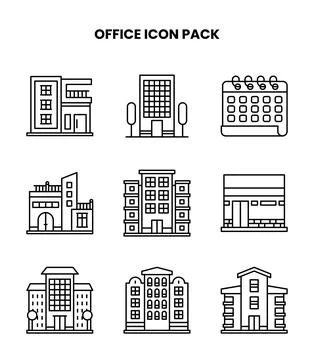 Office Line Graphics Icons Pack Stockillustratie