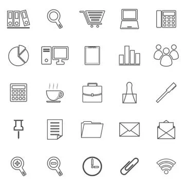 Office line icon on white background Stock Illustration