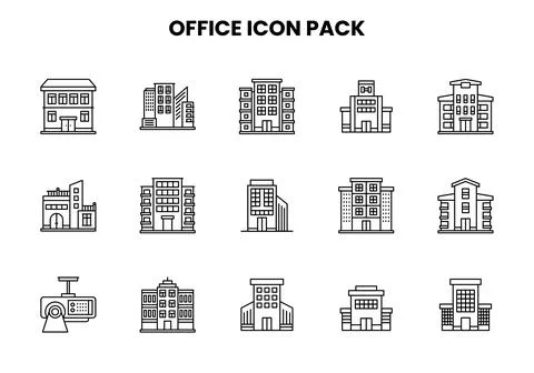 Office Line Icons Pack Stock Illustration