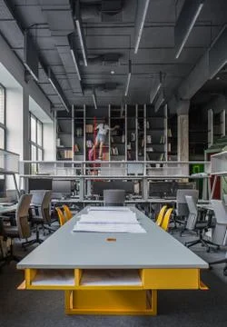 Office in loft style Stockfoto's
