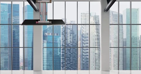 Office loft virtual set Stock Footage 80440154