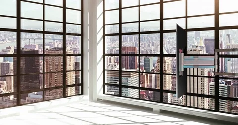 Office loft virtual studio Stock Footage 80440167