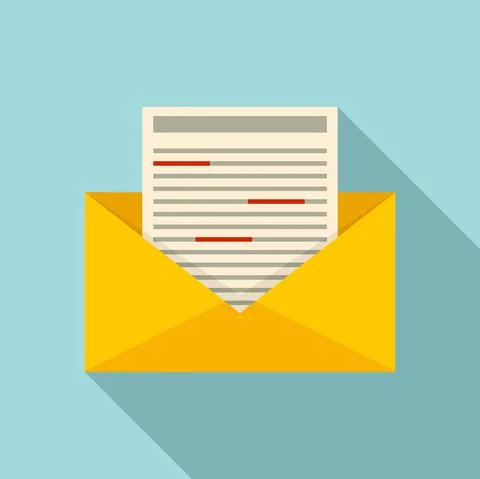 Office mail editor icon, flat style Stock Illustration
